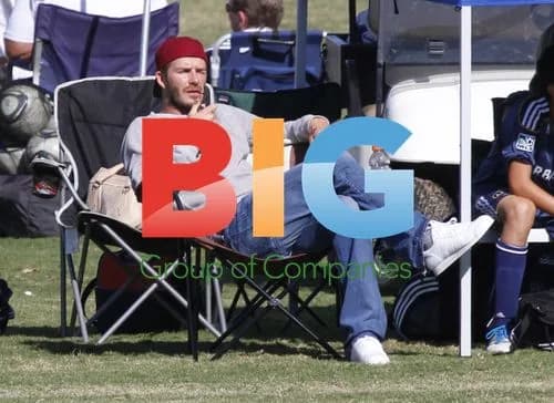 David Beckham with sons at soccer tournament