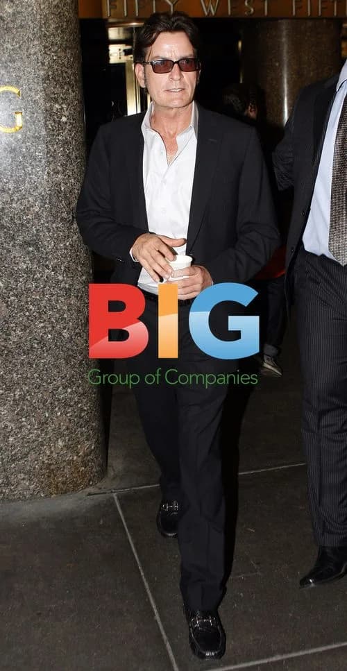Charlie Sheen Leaves Rockefeller Building