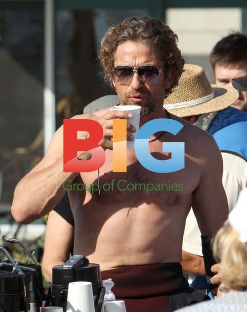 Gerard Butler on Movie Set