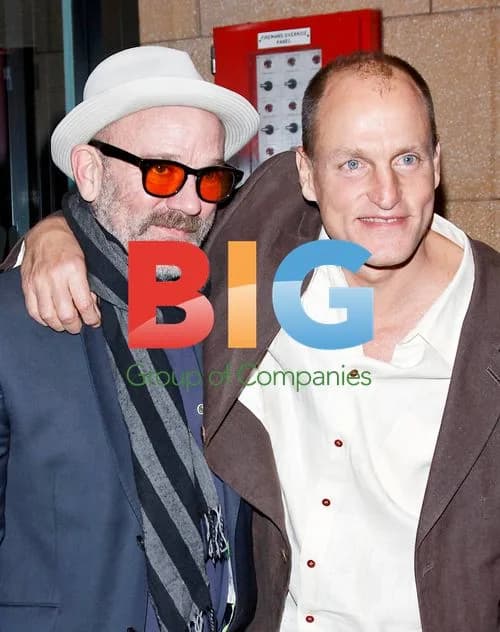 Woody Harrelson and Michael Stipe at Rampart Screening