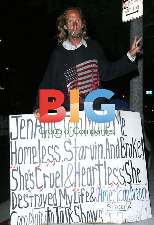 Homeless man blames Jennifer Aniston
