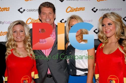 David Hasselhoff and Hayley Roberts at Clinton's Fastcard Launch
