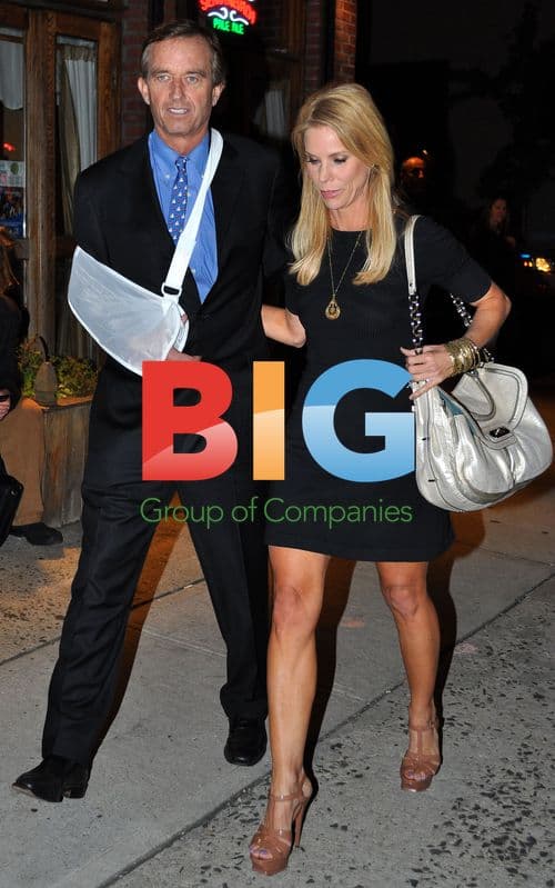 Robert Kennedy Jr and Cheryl Hines at Huffington Post event