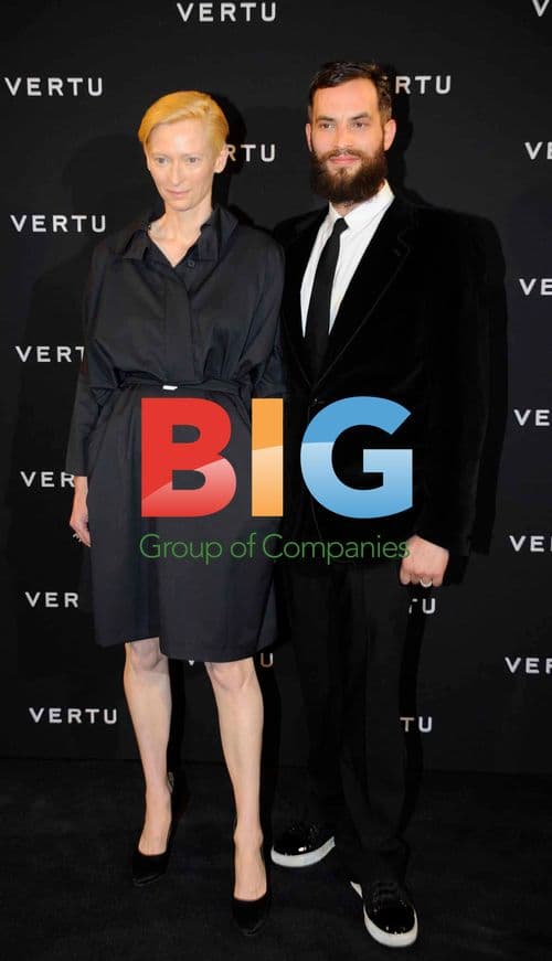 Tilda Swinton and Sandro Kopp at Vertu Launch