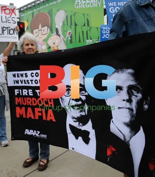 Protesters outside News Corp. Shareholders Meeting