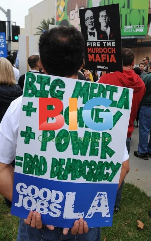 Protesters outside News Corp. shareholders meeting