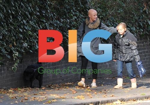 Gail Porter and Daughter Walking Dog