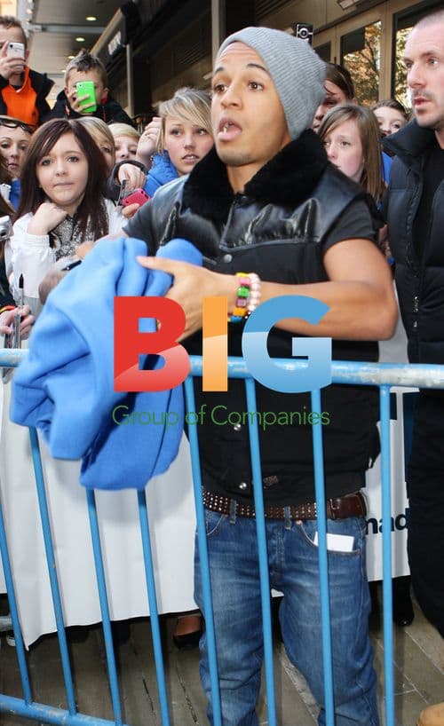 JLS member Aston with fans