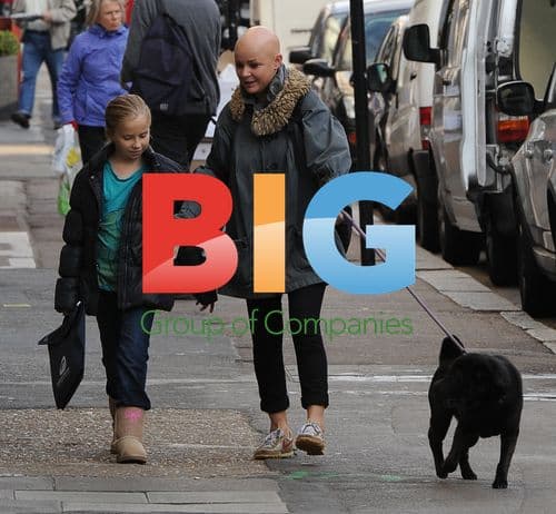 Gail Porter and Daughter Walking Dog