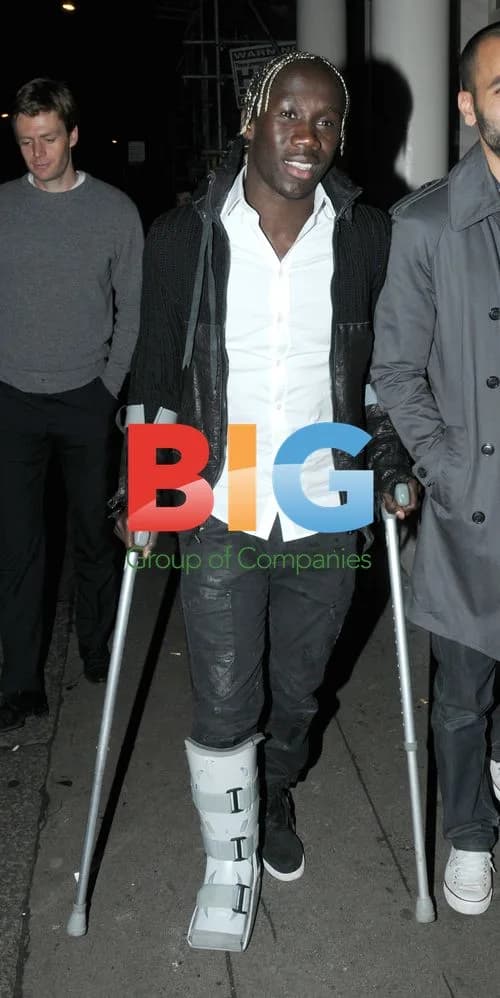 Arsenal's Bacary Sagna on Crutches