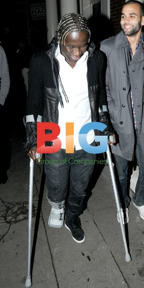 Arsenal's Bacary Sagna on Crutches