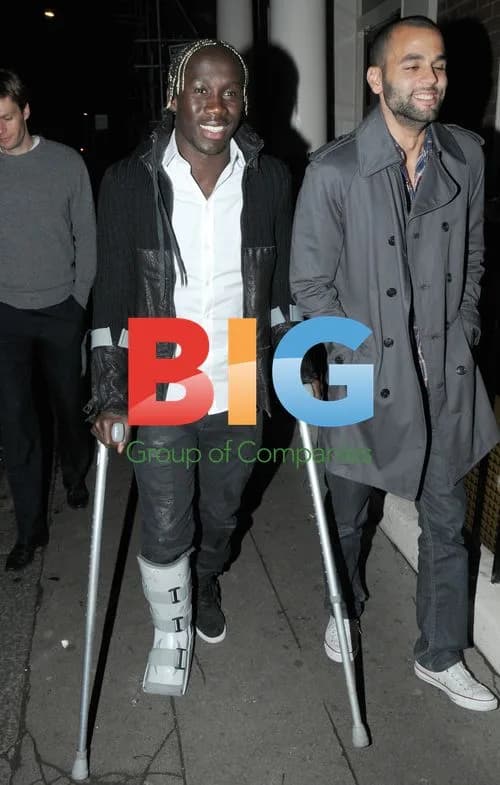 Arsenal's Bacary Sagna Leaves Club on Crutches