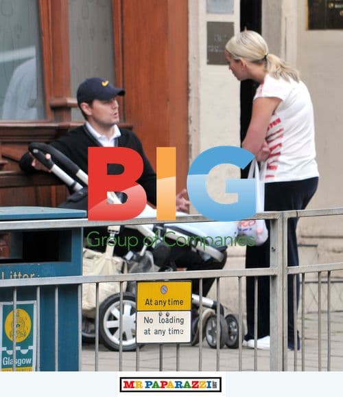 Jennifer Ellison and husband Robbie Tickle arguing outside theatre