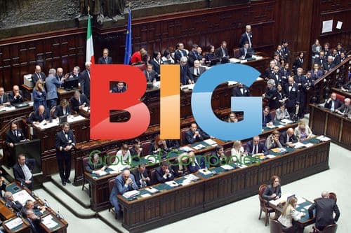 Berlusconi and government during vote in Rome