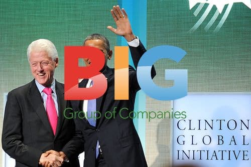 Obama and Clinton at Clinton Global Initiative