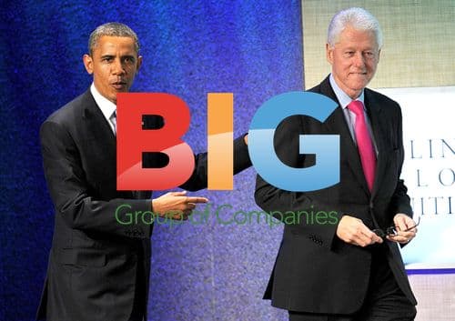 Obama and Clinton at Clinton Global Initiative