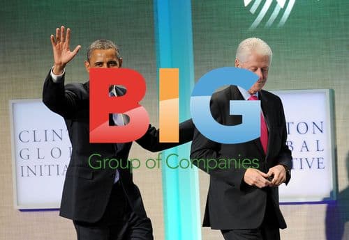 Obama and Clinton at Clinton Global Initiative