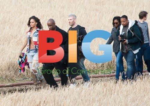 Rihanna and Calvin Harris on music video set