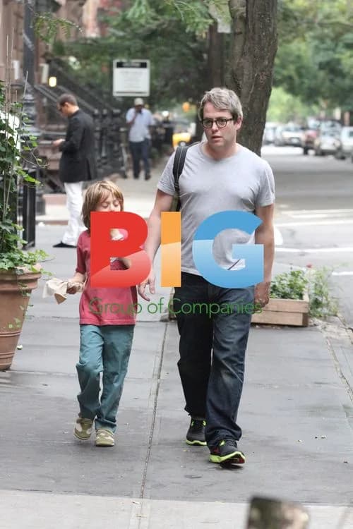 Matthew Broderick Takes Son to School