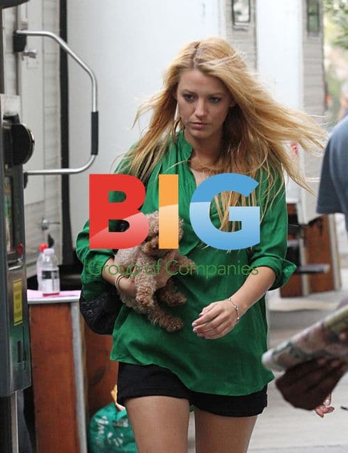 Blake Lively w/ Puppy on "Gossip Girl" Set