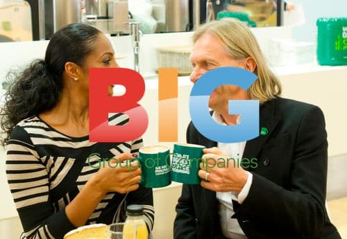 Alesha Dixon and M&S Exec at Macmillan Coffee Morning