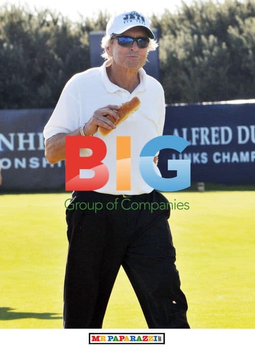 Michael Douglas Golfing and Eating