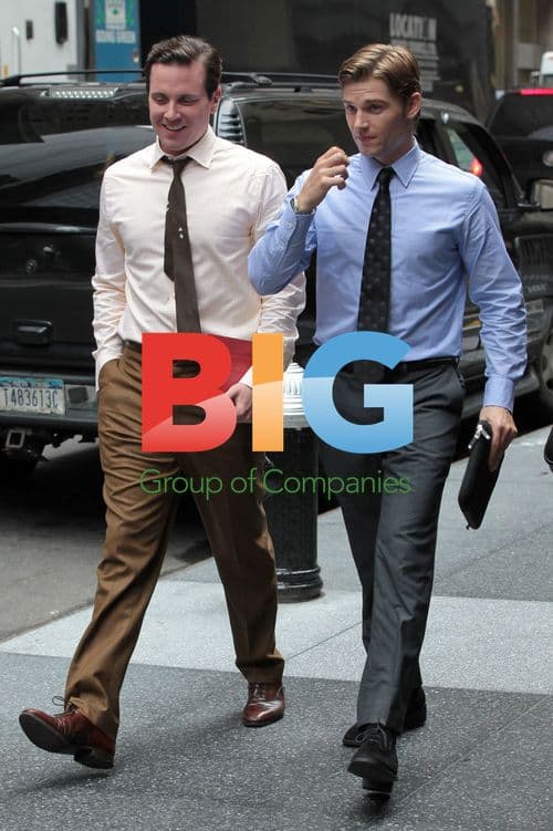 Actors Mike Vogel and Michael Mosley on Pan AM set