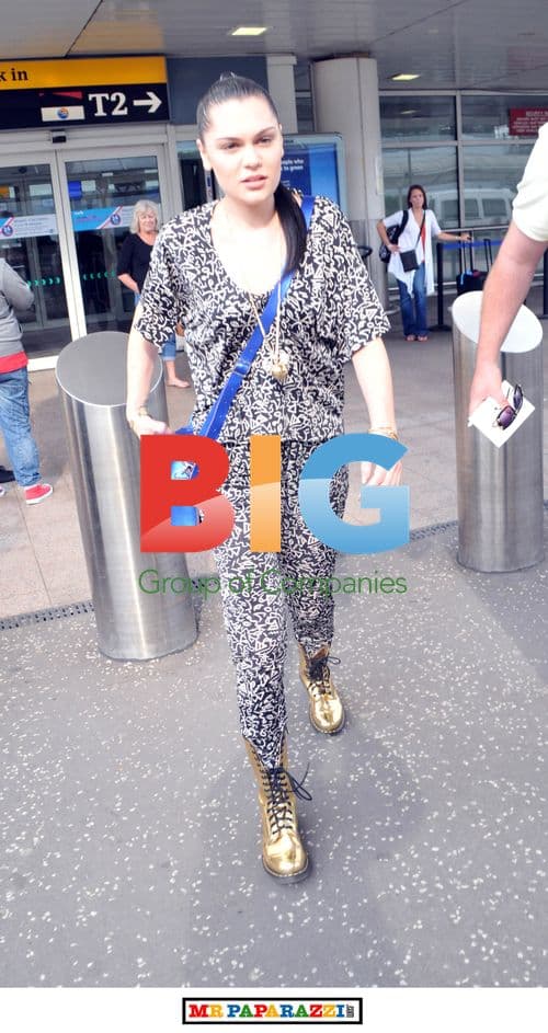 Jessie J Arrives at Glasgow Airport