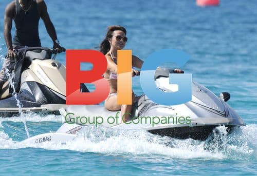 Lizzie Cundy on a Jet Ski in Barbados