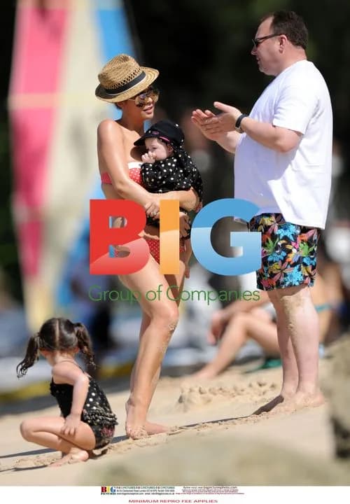 Myleene Klass and family on Barbados beach