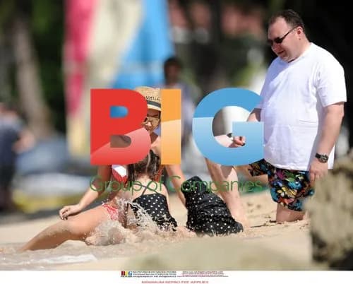 Myleene Klass and family on Barbados beach