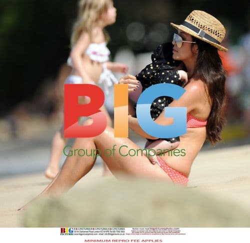 Myleene Klass and family on Barbados beach