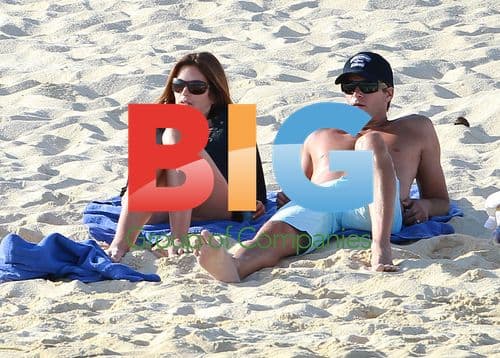 Cindy Crawford and family on beach in Mexico
