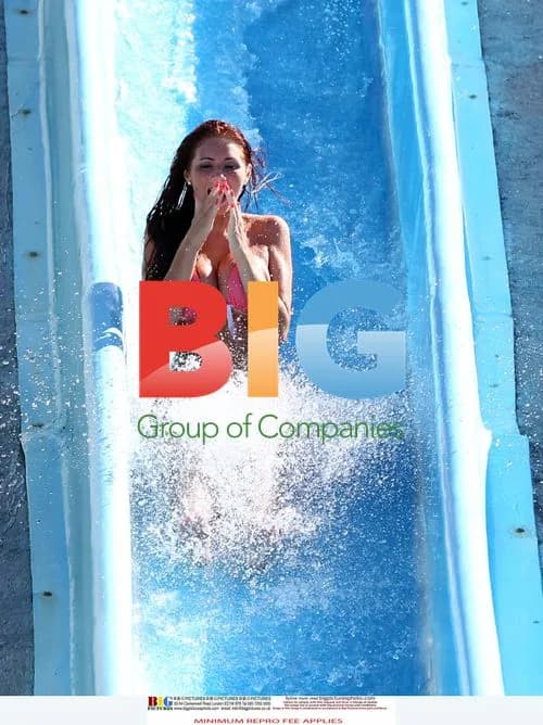 Amy Childs Enjoys Waterslide in Pink Bikini