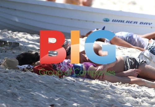 Gary and Danielle Lineker on St Barts beach