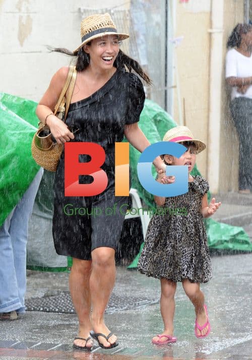 Myleene Klass' Family Caught in Caribbean Rain