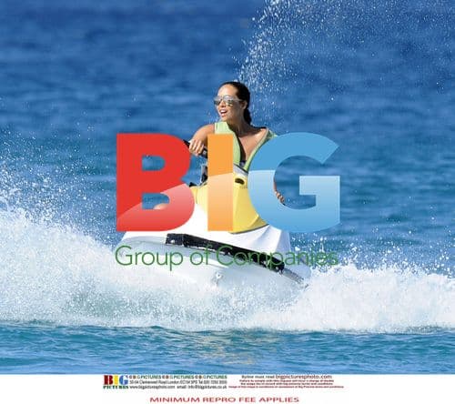 Myleene Klass on Jet Ski in Caribbean