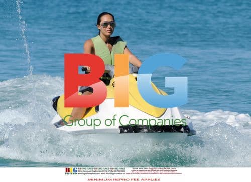 Myleene Klass Rides Jet Ski on Caribbean Vacation