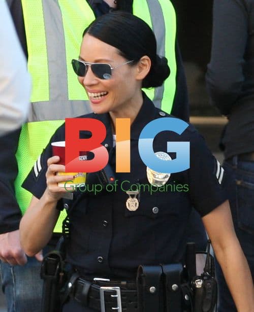 Lucy Liu on 'Southland' set