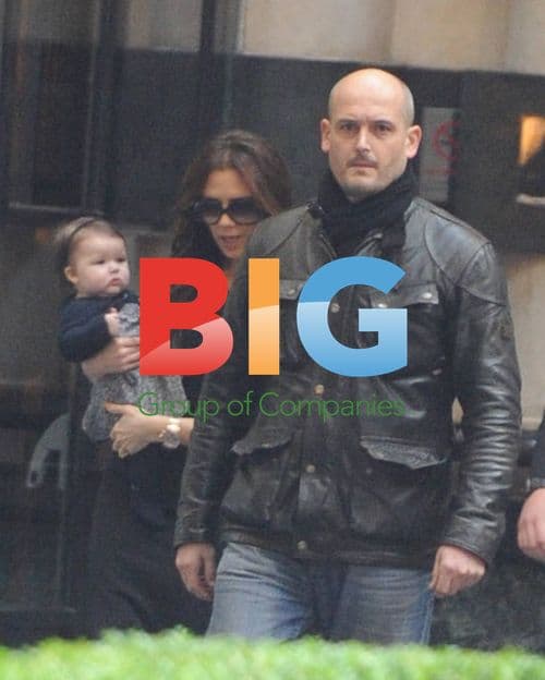 Victoria Beckham Leaves London Hotel with Baby Harper