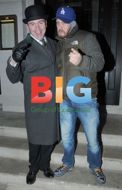 Tom Hardy Smiles Outside London Restaurant