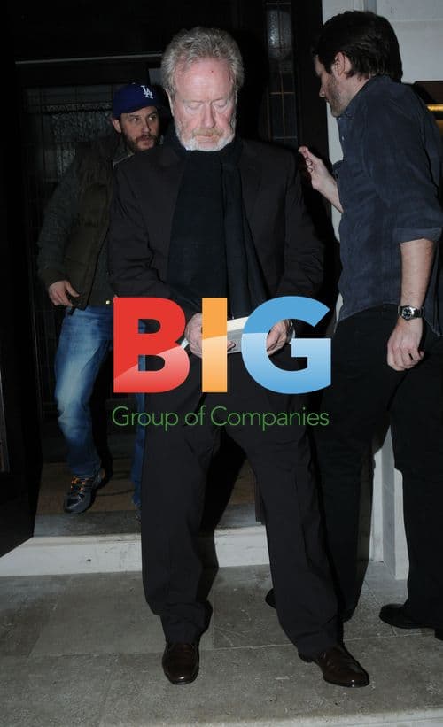 Ridley Scott Smiles Outside London Restaurant