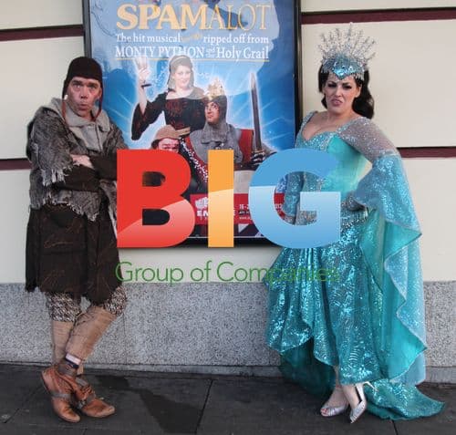 Todd Carty, Jodie Prenger, and Marcus Brigstocke in Spamalot