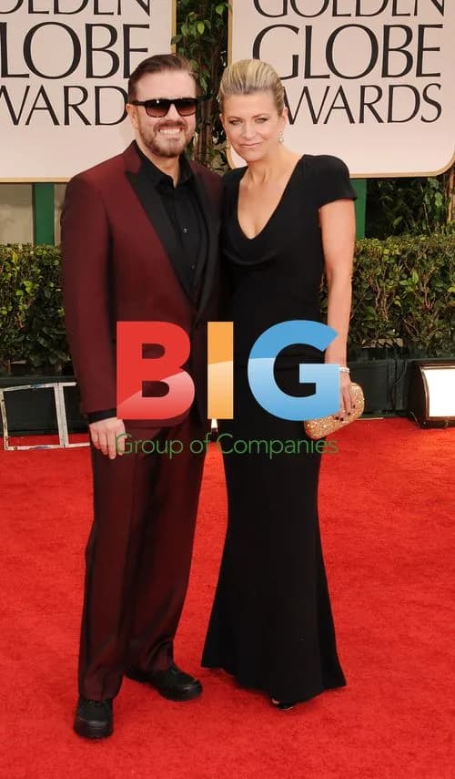 Ricky Gervais and Jane Fallon at Golden Globes