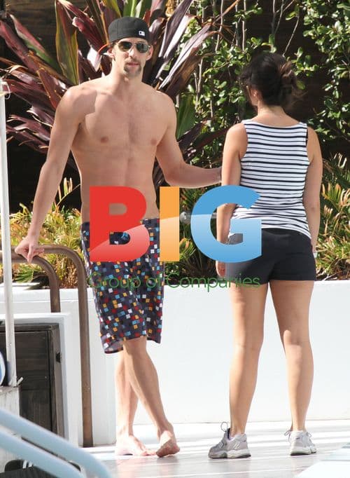 Michael Phelps Poolside in Miami