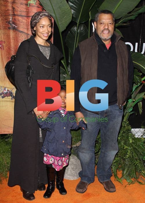 Lawrence Fishburne & Family at Cirque Du Soleil Opening