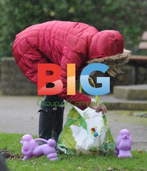 Kate Garraway and Family at Local Park Cleanup