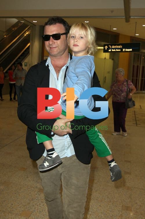 Naomi Watts and Liev Schreiber with sons in Sydney