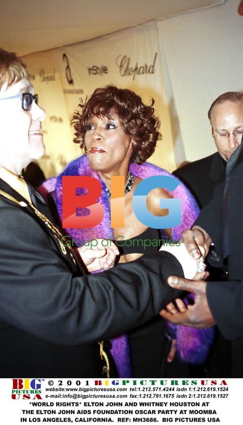 Elton John and Whitney Houston at Oscars Party