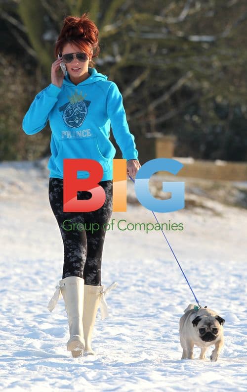 Amy Childs and Cousin Playing in Snow